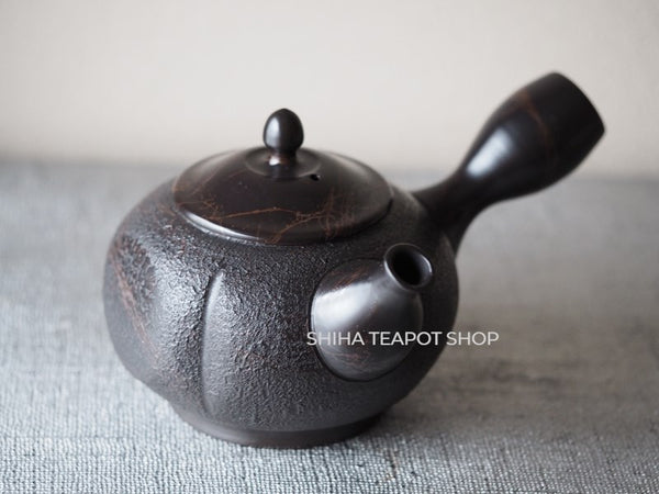 KOSHIN Black Red Marble Seaweed Kyusu Teapot (Iron Teapot texture）KS01 香臣藻掛