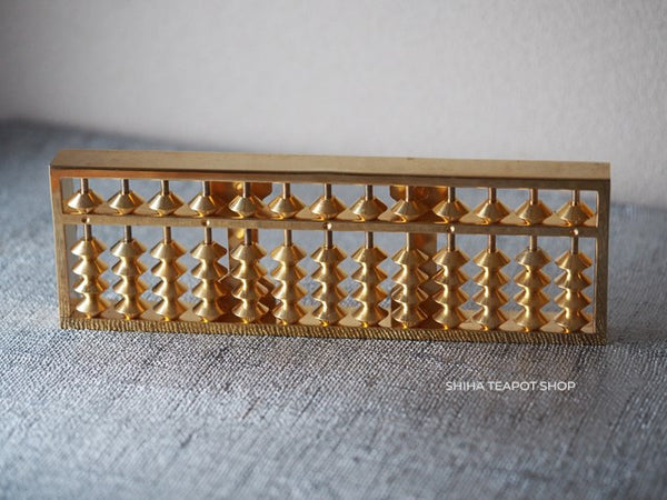 Metal Soroban Abacus Object (gold-plate)  Used