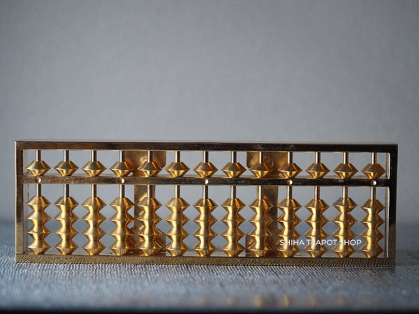 Metal Soroban Abacus Object (gold-plate)  Used