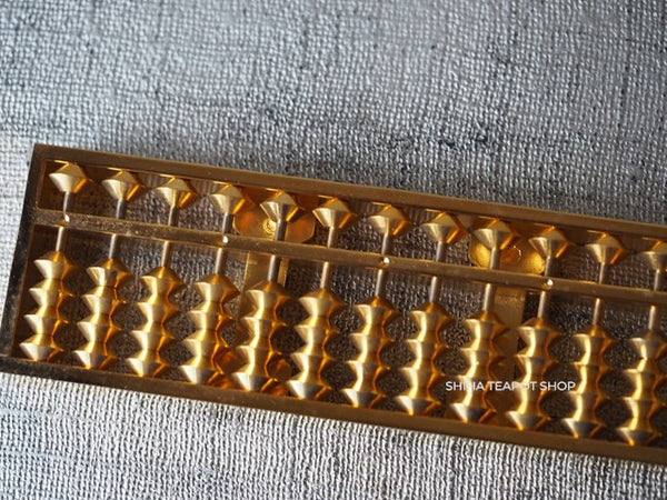 Metal Soroban Abacus Object (gold-plate)  Used