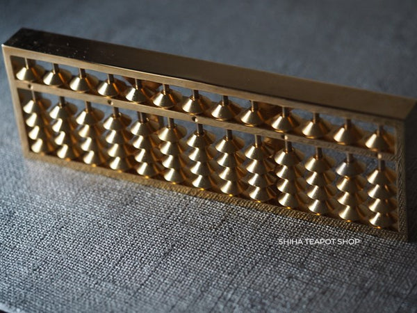 Metal Soroban Abacus Object (gold-plate)  Used