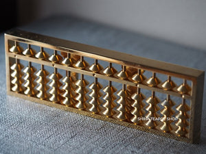 Metal Soroban Abacus Object (gold-plate)  Used