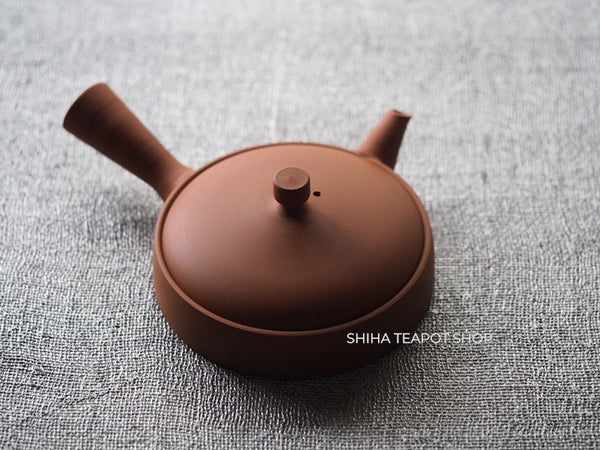 Ito Seiji (JINSHU)  Red Clay Flat  Tokoname Kyusu Teapot Handmade(Wood Box ) JN112