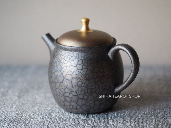 SHORYU Oil Drop Pink & Gold Brocade Lid Kyusu Teapot  昭龍油滴  SR80
