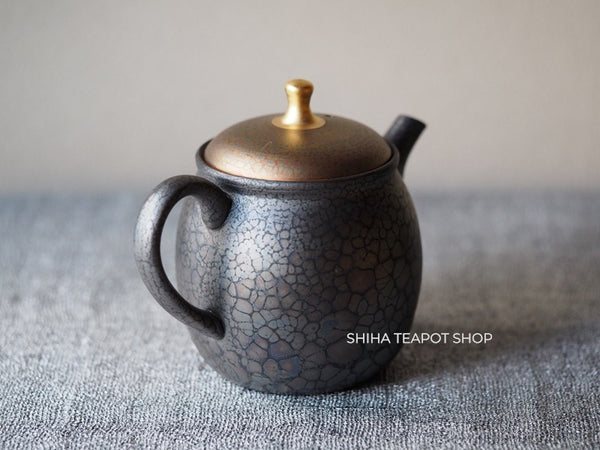 SHORYU Oil Drop Pink & Gold Brocade Lid Kyusu Teapot  昭龍油滴  SR80