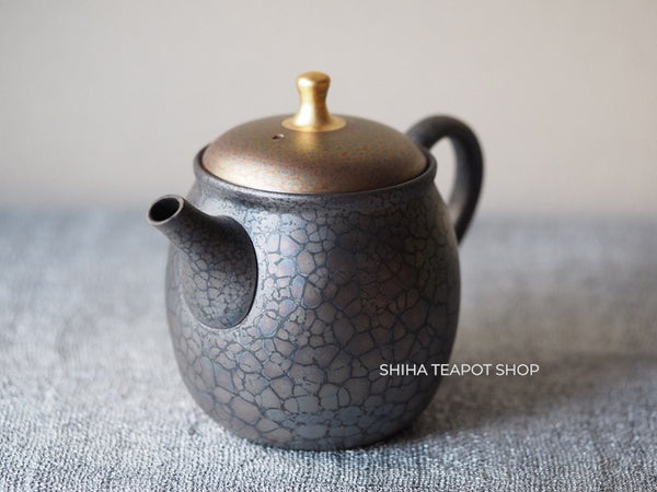 SHORYU Oil Drop Pink & Gold Brocade Lid Kyusu Teapot  昭龍油滴  SR80