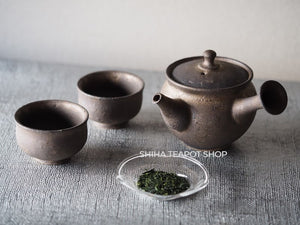 Junzo Black-Gold Wabi-sabi Small Teapot  Kyusu Cup Set  JZ79 常滑淳蔵