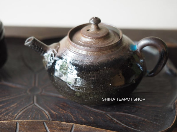 Tokoname Sou Yamada Shell Black Wood Firing Teapot 山田想