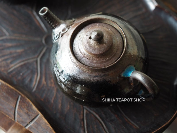 Tokoname Sou Yamada Shell Black Wood Firing Teapot 山田想