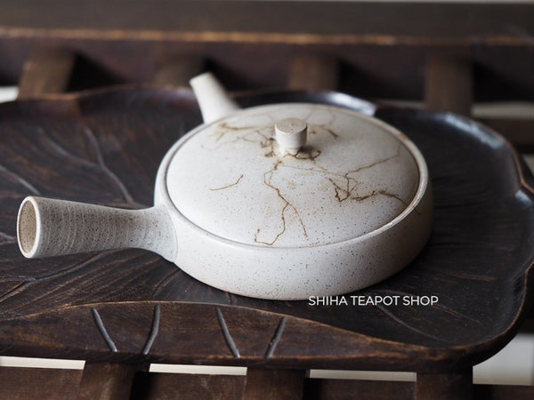 JINSHU Flat White Mogake Seaweed Tokoname Kyusu 甚秋藻掛 JN12