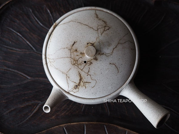 JINSHU Flat White Mogake Seaweed Tokoname Kyusu 甚秋藻掛 JN12