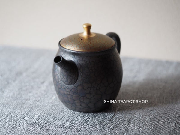 SHORYU Oil Drop Pink & Gold Brocade Lid Kyusu Teapot  昭龍油滴  SR81
