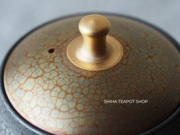 SHORYU Oil Drop Pink & Gold Brocade Lid Kyusu Teapot  昭龍油滴  SR81