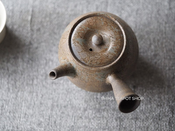 YOKEI MIZUNO YK70 Nanban Hidasuki Mogake Seaweed Tall Kyusu Teapot  水野陽景藻掛