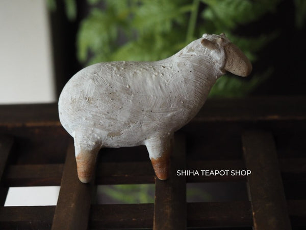 White Clay Ceramic Sheep Object  (Pair) Artist work Natural & Pretty
