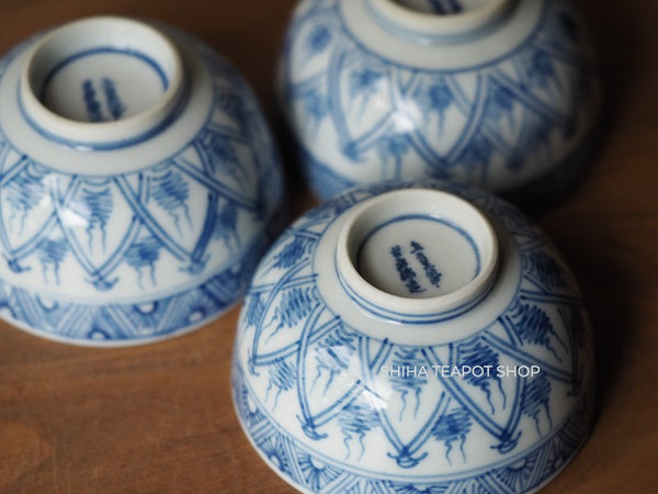 Japan Antique Blue and White Porcelain Cups 100years （3 pcs)