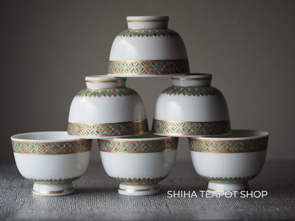 Japan Porcelain Senchado Ceremonial Handpaint Cup Set  6 pcs SEISHO KATO SH60 清昌煎茶碗