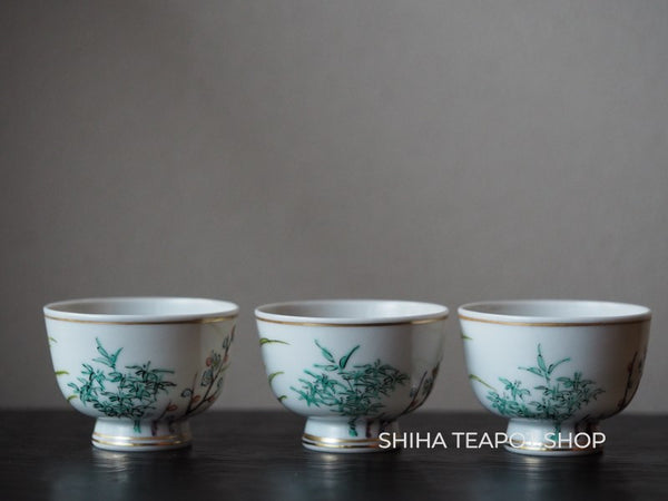 Japan Porcelain Senchado Ceremonial Cup Set   6 pcs SEISHO KATO  清昌煎茶碗