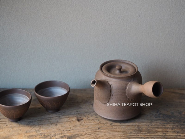 Shimizu Hokujo Reddish Brown Tokoname Kyusu Teapot (decades ago) HK95
