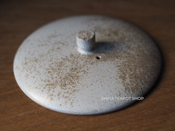 JINSHU Flat White Oyster Shell  Tokoname Kyusu Teapot 甚秋 JN211