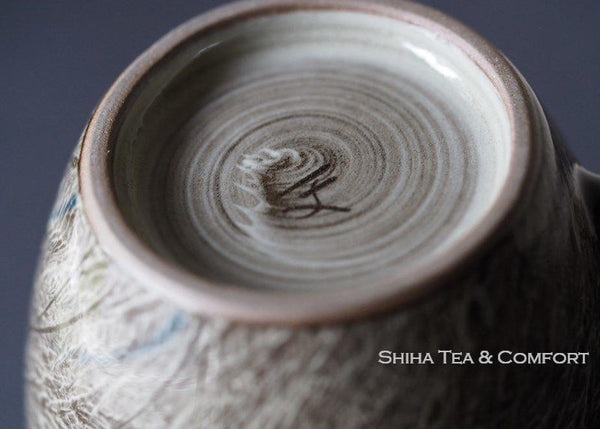Yokoishi Gagyu White Clay Brushing Ceramic Mug  Utsutsugawa-yaki 現川焼横石臥牛