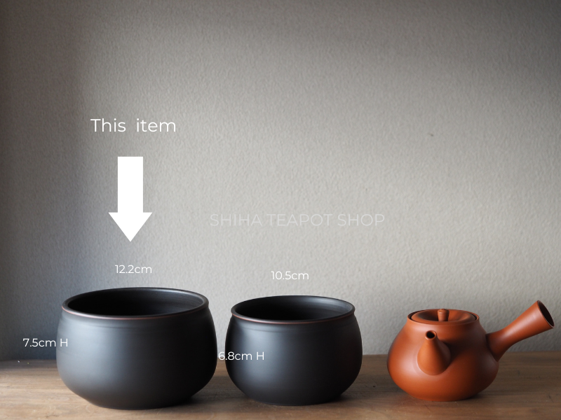 Reiko Black Silky texture Water Drain Bowl  Tea-Pond 12.2cm 鯉江廣玲光建水