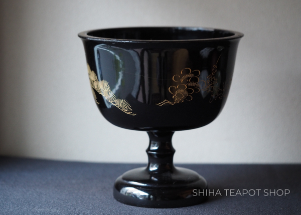 Vintage: Haisen- Black Lacquer Cup Wash Bowl in old time of Japan