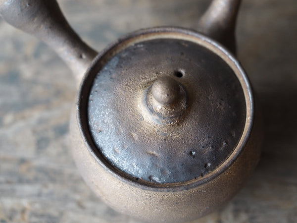 Junzo Black-Gold Wabi-sabi Small  Tokoname Kyusu Teapot Set  常滑淳蔵 （Made in Tokoname Japan）