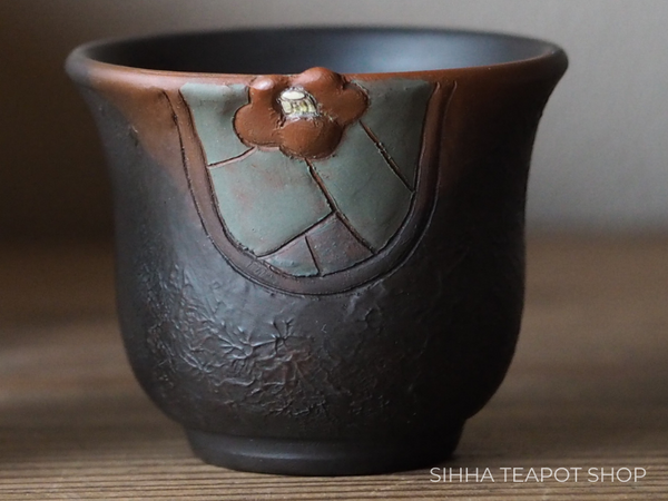 KAMEOKA MOTOZO Rec clay Smoke Camellia Small Pair Teacup 素三茶杯