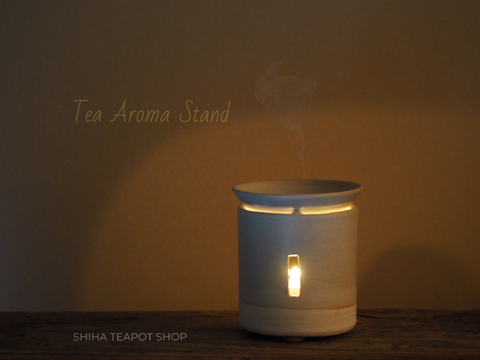 Ceramic Tea Leave Toast Aroma Stand (Incense burner) White
