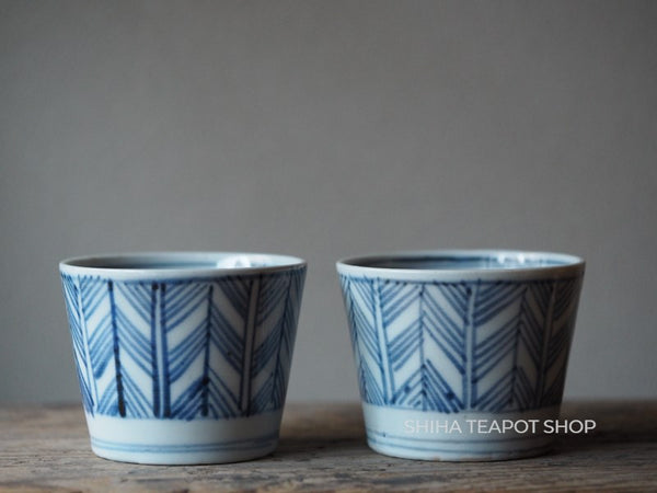 Antique Blue & White Small Cups Porcelain 2 pcs