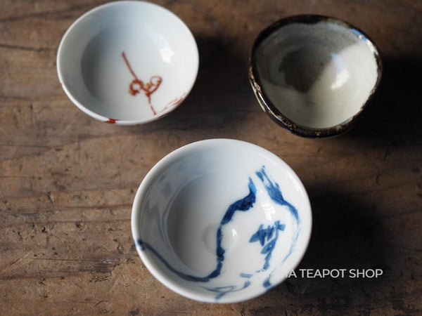 Antique Small Cup Set Porcelain & Ceramic 5 pcs Hand paint (used)