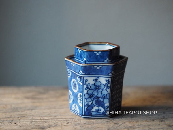 Senchado Bonkin Chakin Holder Set Blue & White Porcelain Traditional Flower CP55