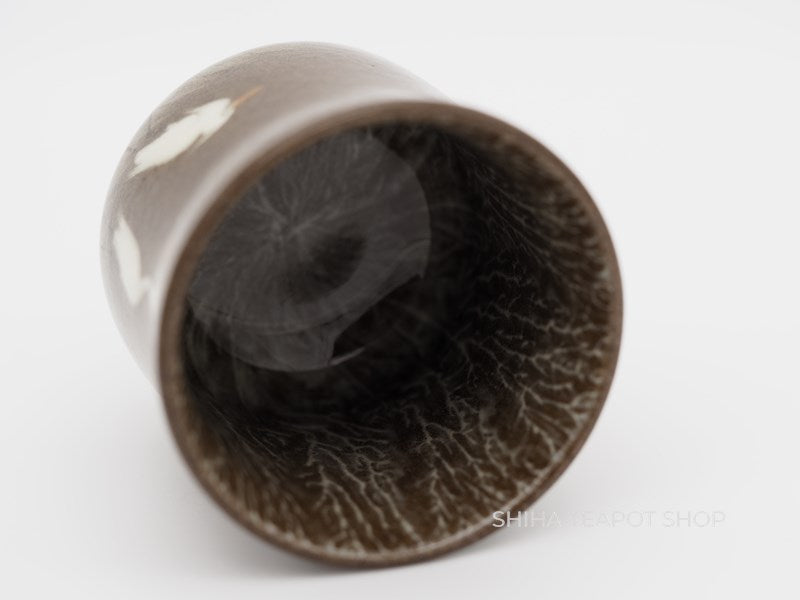 Hand-paint Egret Small Cup, Yokoishi Gagyu of Utsutsugawa-yaki  GG30 現川焼臥牛窯