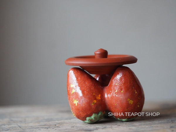 Teapot Lid Holder Rest 3 Red strawberry ceramic  (Futaoki) 蓋置