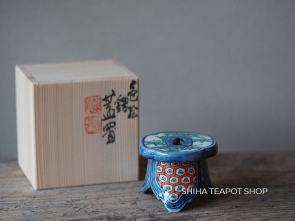 Teapot Lid Holder Rest Japanese Sword Guard (Tsuba) Shape Bamboo (Futaoki) 蓋置