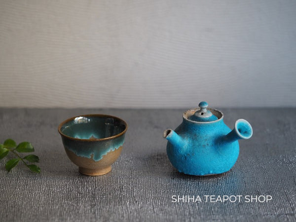Yamada Sou Mini BLUE Kyusu Teapot for Gyokuro 山田想淡藍 YS22