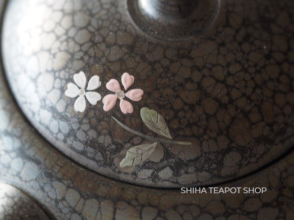 SHORYU Flower  Oil Drops Black Tokoname Kyusu Teapot 昭龍花