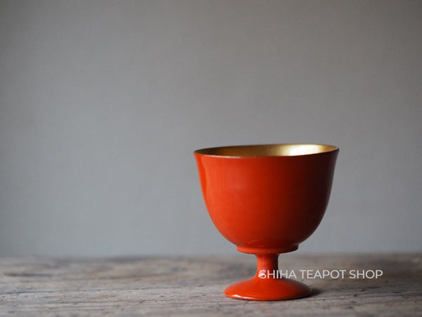 Vintage Gold Fish Red Gold Lacquer Small Cup