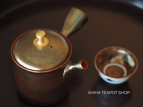SHORYU Ancient Gold Tokoname Small Slim Kyusu Teapot 昭龍古色