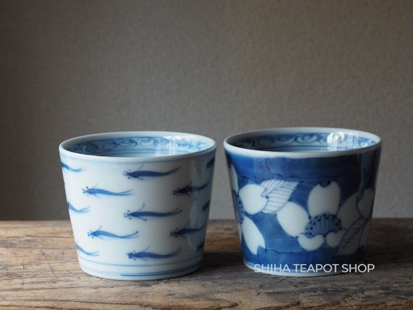 Japan Arita  Blue & White Porcelain Hand-Paint Traditional Art Cup Set 4 pcs