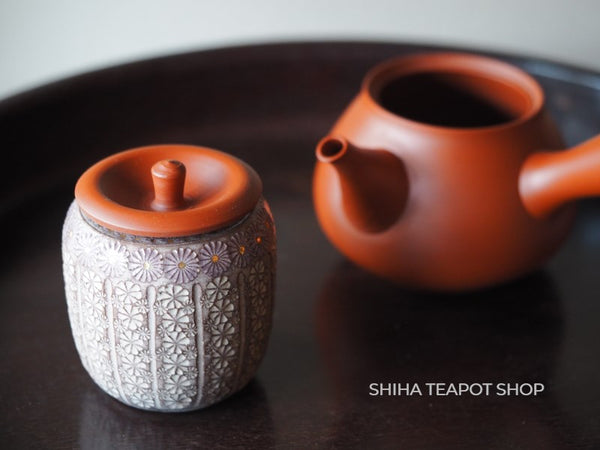 Teapot Lid Holder Rest Mishima Stamp Art  (Futaoki) 三嶋蓋置