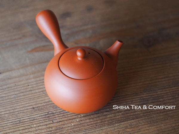 Koie Hiroshi (Reiko) Silky Red Clay Round Kyusu Teapot - Shiha Original 玲光珠朱泥