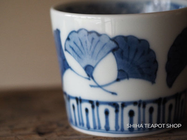 Japan Arita High-End Hand Paint Blue & White Porcelain Ginko Pine Tree Cup Pair 2 pcs (High-End model)