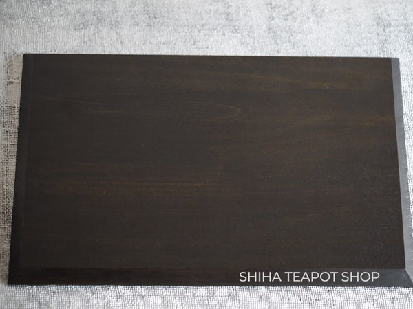 Natural Urushi Lacquer Hand Carved Black Tea Tray Board (lines)