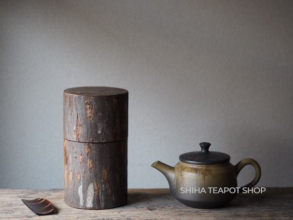 Cherry Rough Beauty Tree Bark Tea Coffee Canister & Tea Leaf Spoon YY87