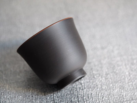 【Sold Out】Reiko Red Clay Smoked Black (Red Rim) Cup Set (2pcs) Special