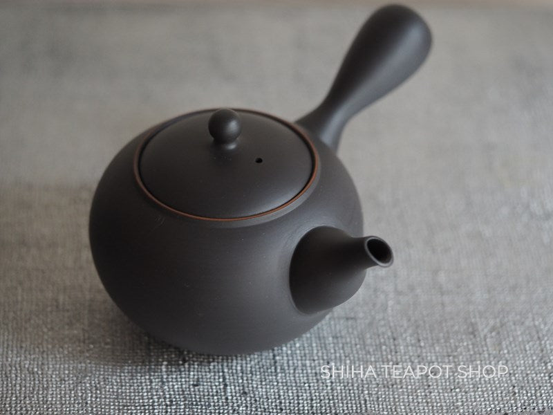 KOIE HIROSHI Red Clay Smoked Black SHIHA Original 玲光朱泥熏黑茶壺 常滑焼急須 鯉江廣  TOKONAME Japanese Teapot