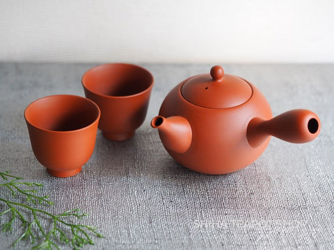 Koie Hiroshi (Reiko) Silky Red Clay Kyusu Teapot - Shiha Original 玲光朱泥 KH02s