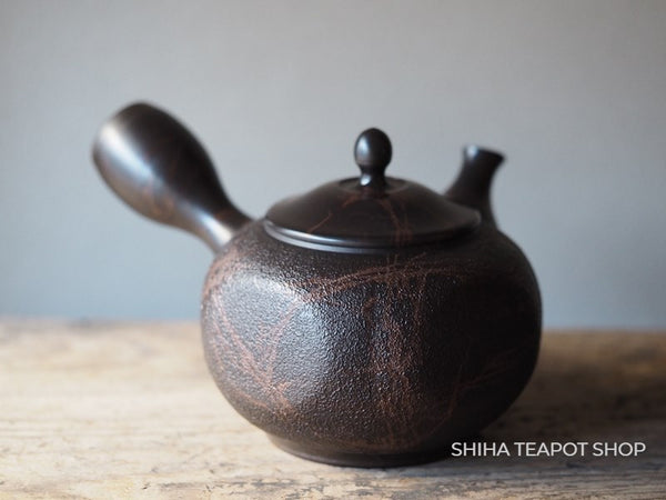 KOSHIN Black Red Marble Seaweed Large Capacity Tokoname Kyusu Teapot (Iron Teapot texture）KS63 香臣藻掛大理石（Made in Tokoname Japan）
